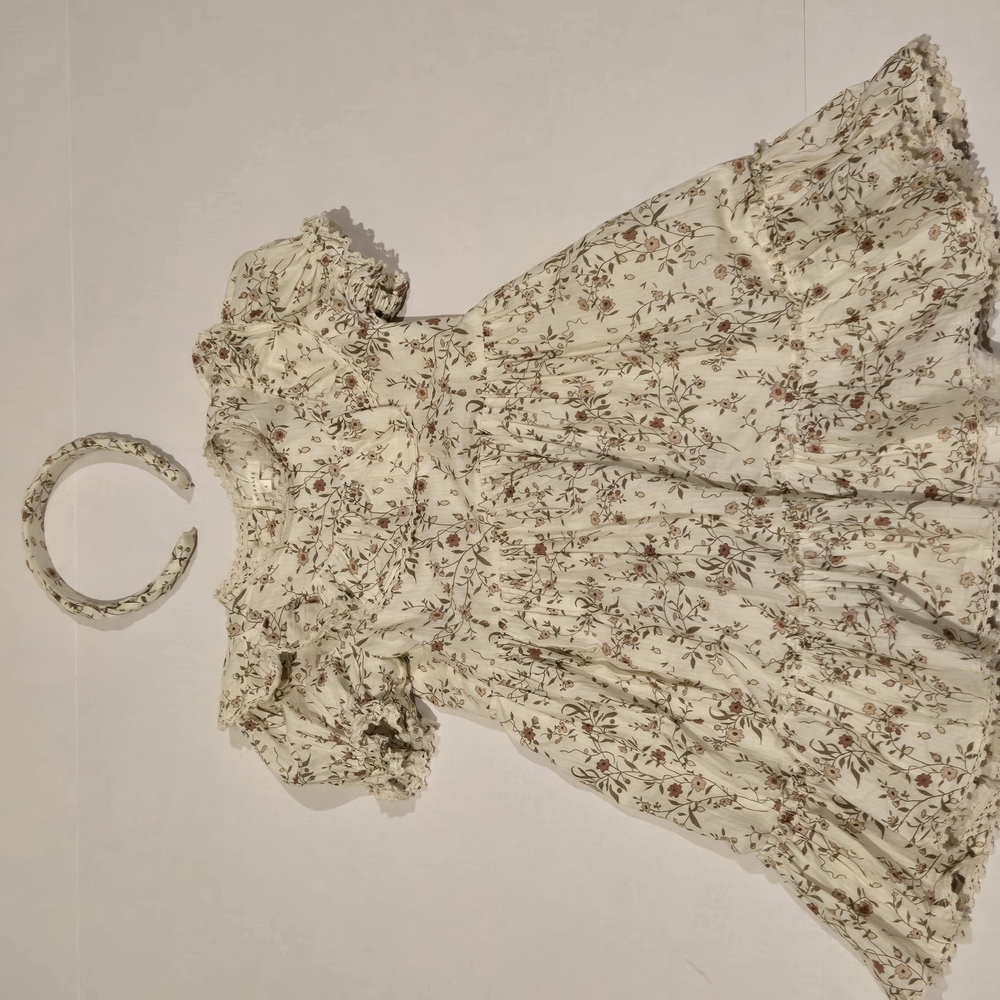 Noralee Eva Floral Cream Kids Dress 6y